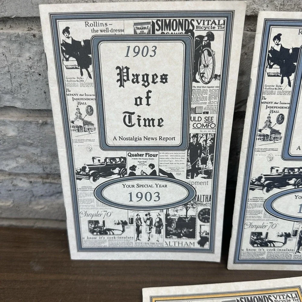 7 Year Pages Of Time Nostalgia News Report Booklet 1903,‎ 07, 32, 33, 55, 58, 63